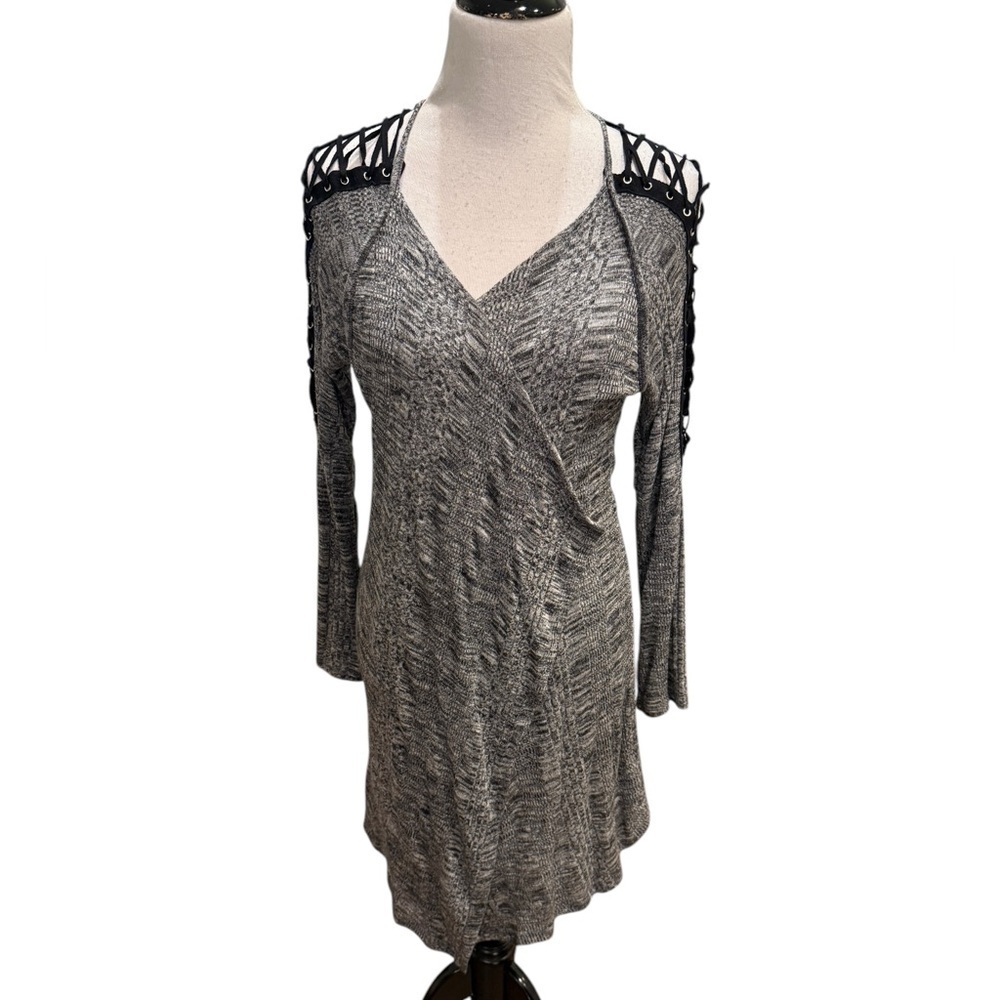 orange creek Long Wrap Sweater with Lace Up Sleeves Dark Academia Size Small